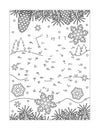 Snowflake join the dots puzzle and coloring page